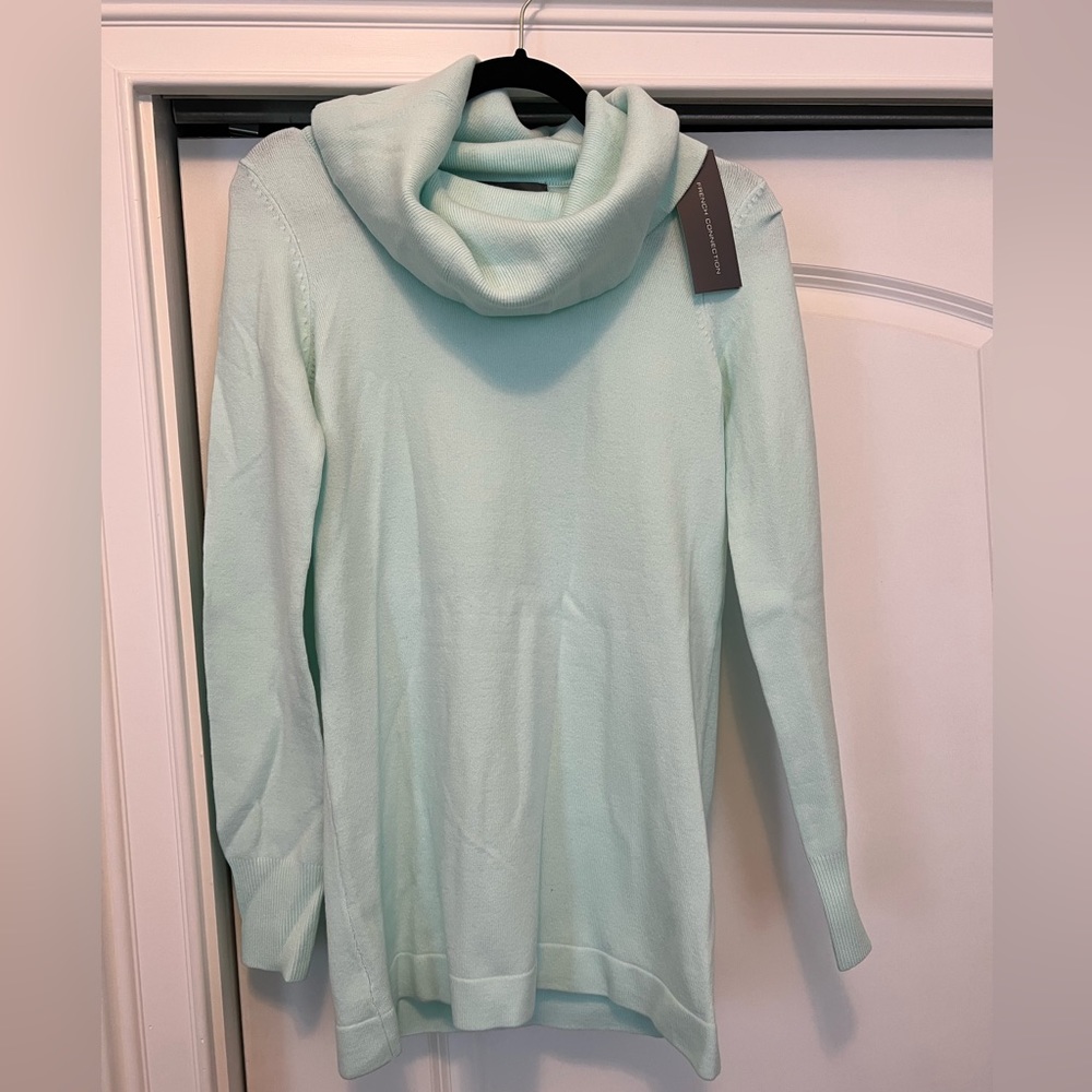 NWT French Connection Cowl Neck Tunic - Aqua. New with tags, never worn